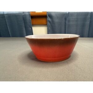 MCM Fire King Two-tone Black Red Glass Bowl 5" Anchor Hocking Mid Modern